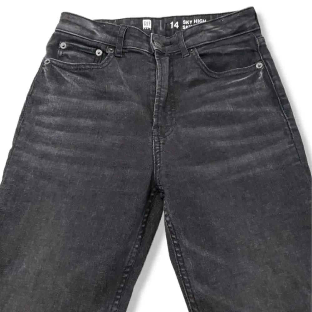 Gap Jeans Size 14 Girls Gap Denim Sky High Skinny Ankle Jeans Raw Hem Stretch